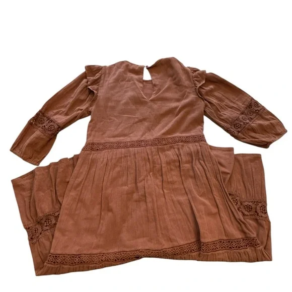 🐣 SALE Zara Dark Brown Embroidered Maxi Dress - Picture 7 of 7